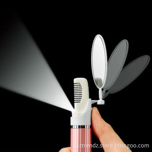 Heated wire hair remover with built-in LED light and rotatable mirror